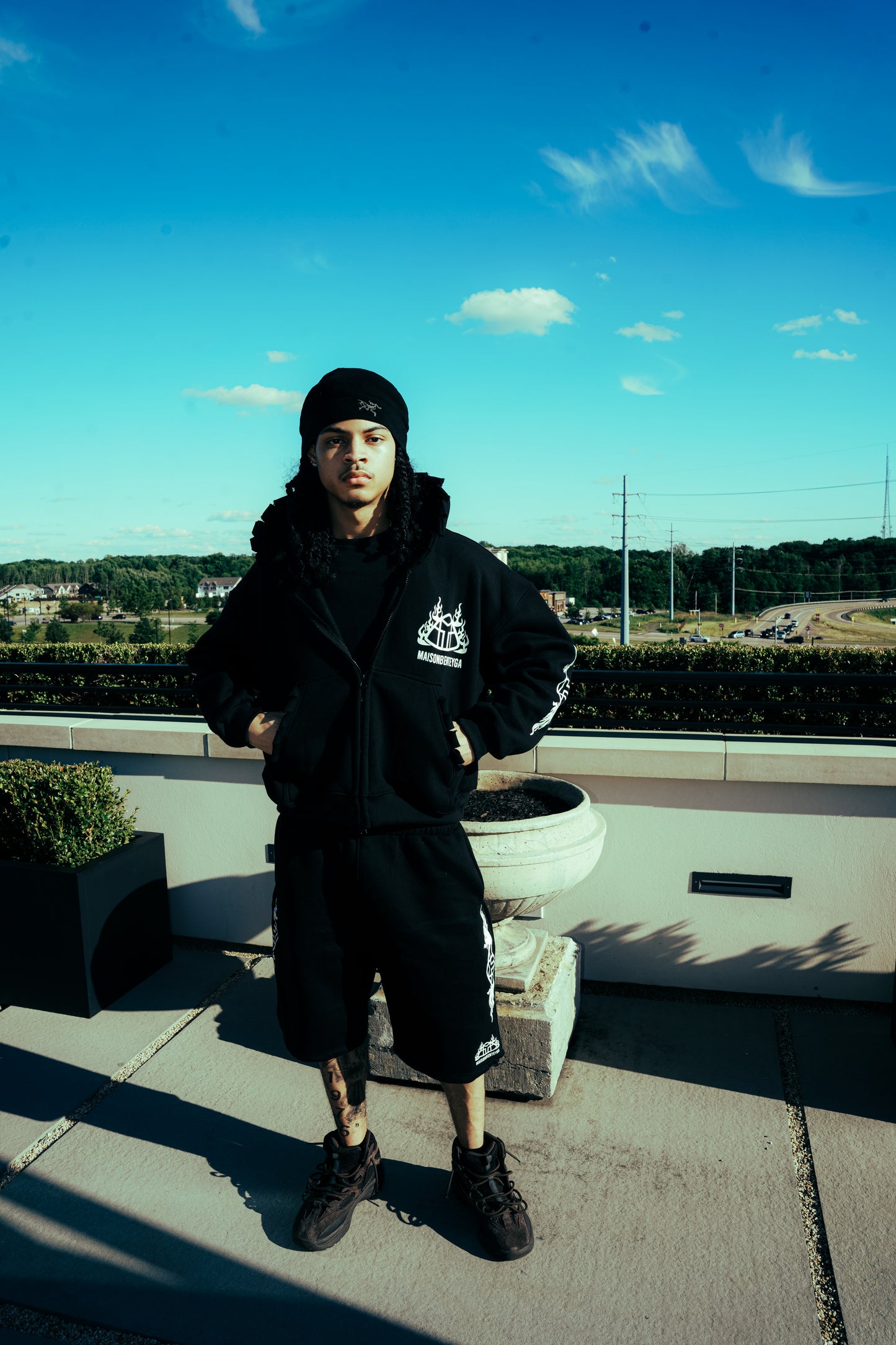Maison Benteyga Flame Crest Zip-Up
