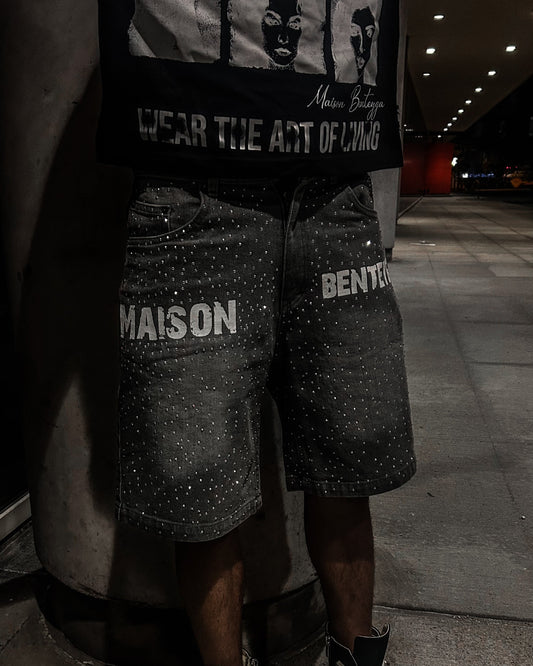 MAISON BENTEYGA RHINESTONE "VICE JORTS"
