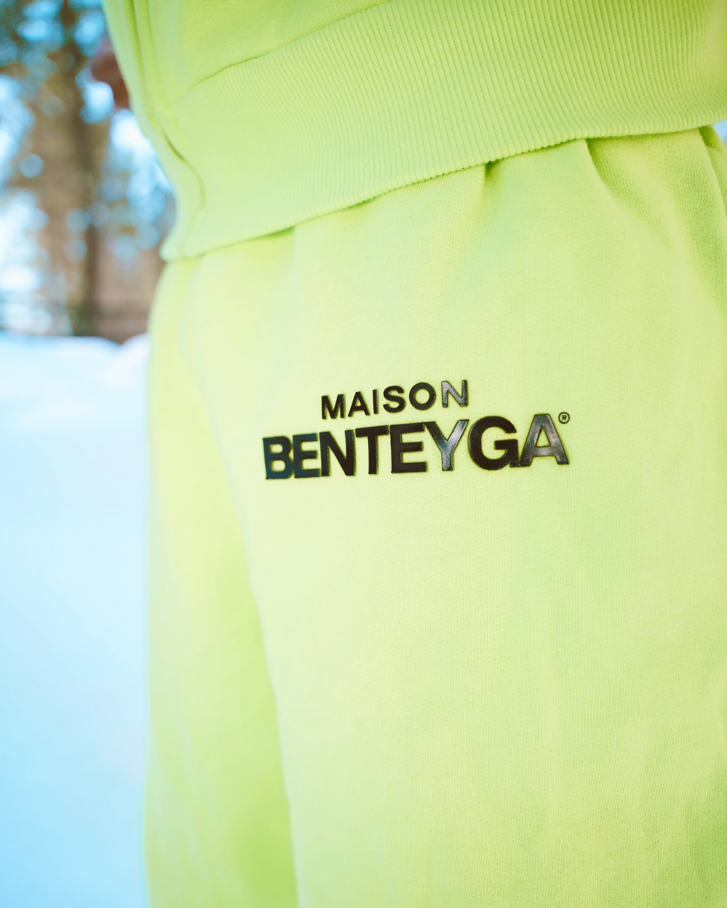 MAISON BENTEYGA "HI-VIS" LIME GREEN SWEATS
