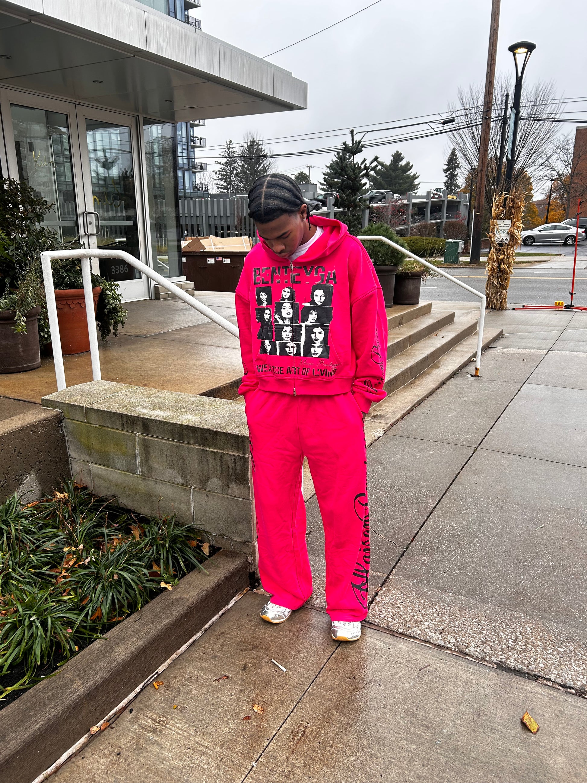 Pink Maison Benteyga Wide-Leg Pants