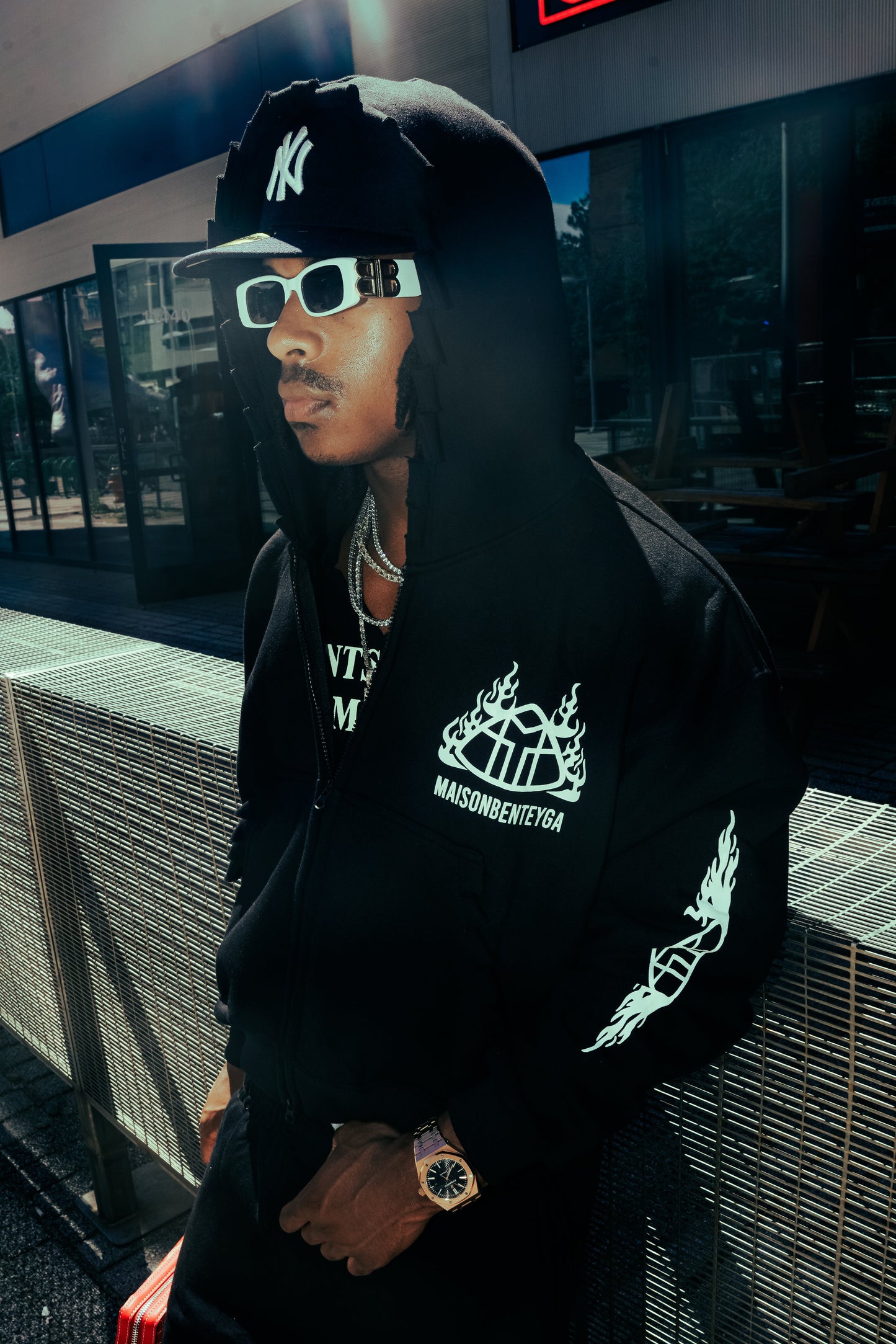 Maison Benteyga Flame Crest Zip-Up