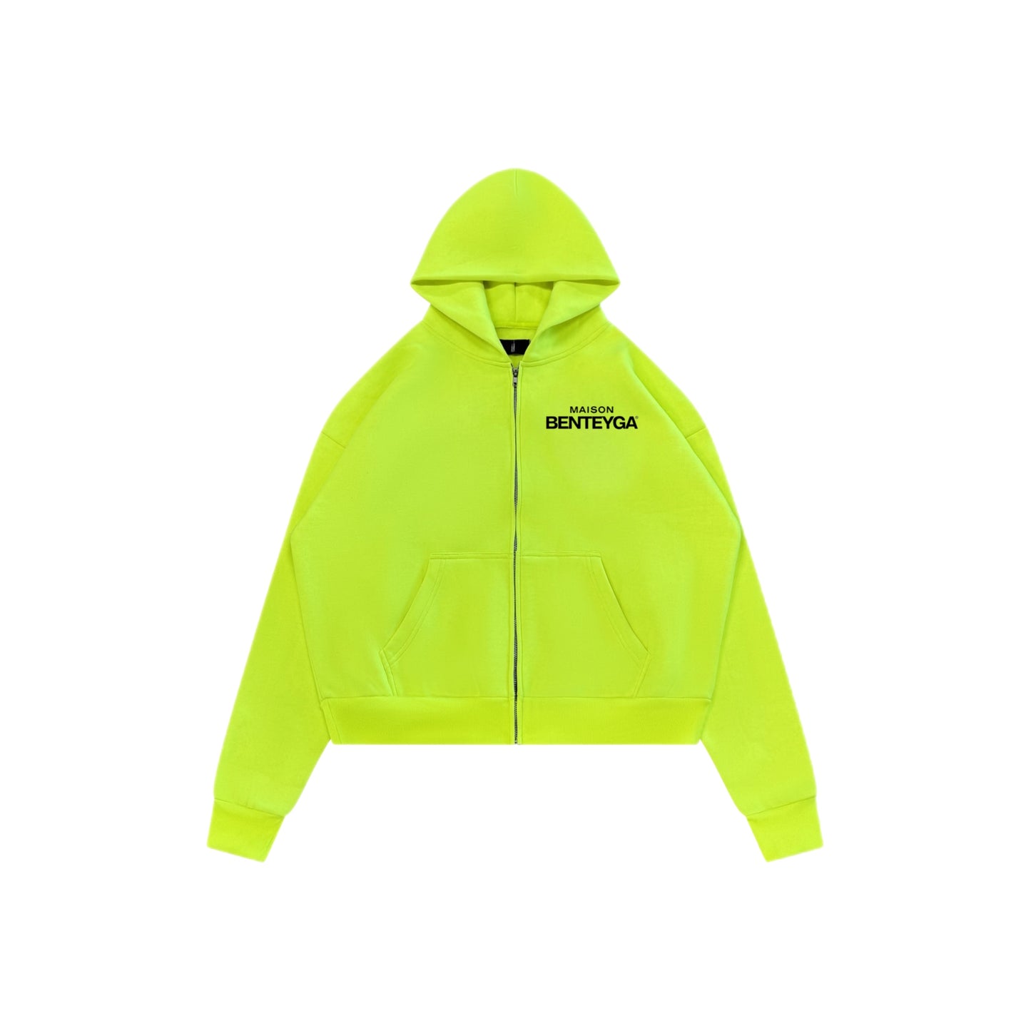 MAISON BENTEYGA "HI-VIS"LIME GREEN ZIP-UP